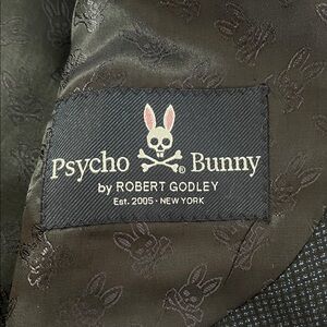 Psycho Bunny Black and Gray Patterned Blazer/Jacket